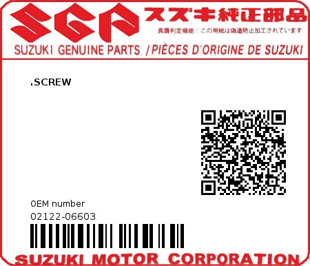 Product image: Suzuki - 02122-06603 -  .SCREW  0