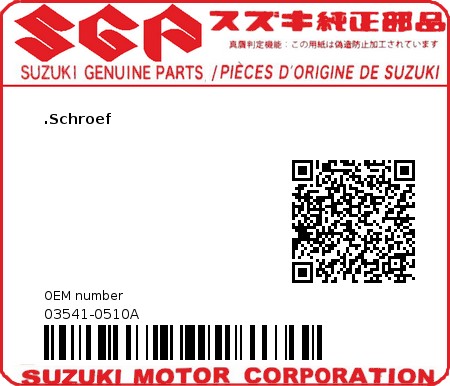Product image: Suzuki - 03541-0510A - SCREW  0