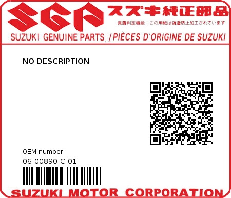 Product image: Suzuki - 06-00890-C-01 - NO DESCRIPTION  0