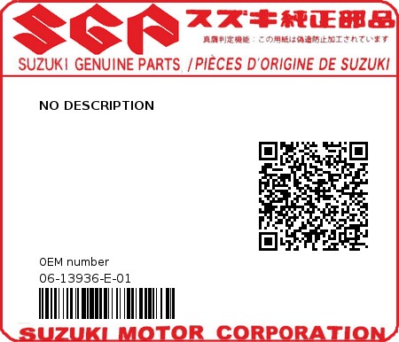 Product image: Suzuki - 06-13936-E-01 - NO DESCRIPTION  0
