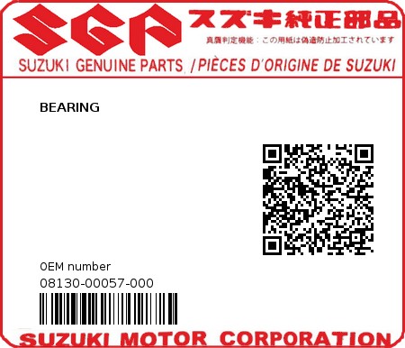 Product image: Suzuki - 08130-00057-000 - BEARING  0