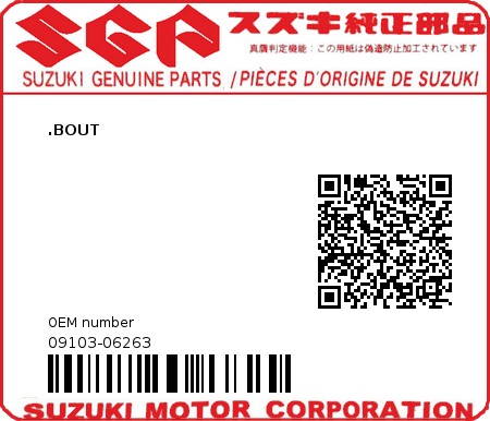 Product image: Suzuki - 09103-06263 - BOLT  0