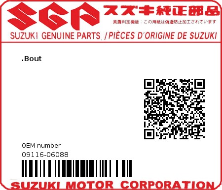 Product image: Suzuki - 09116-06088 - BOLT  0