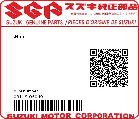 Product image: Suzuki - 09119-06049 - BOLT  0