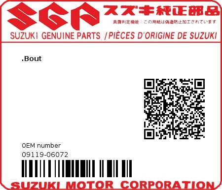 Product image: Suzuki - 09119-06072 - BOLT  0