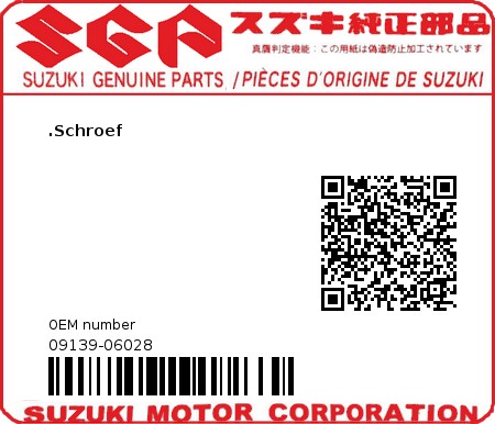 Product image: Suzuki - 09139-06028 - SCREW 6X20  0