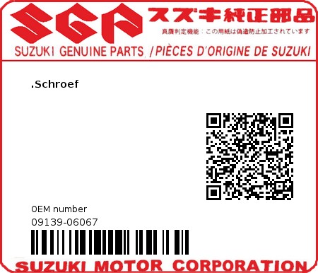 Product image: Suzuki - 09139-06067 - SCREW  6X10  0