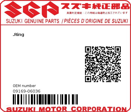 Product image: Suzuki - 09169-06036 - WASHER  0