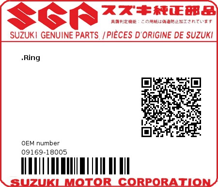 Product image: Suzuki - 09169-18005 - WASHER  0
