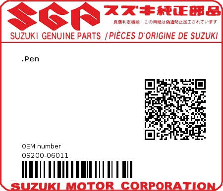 Product image: Suzuki - 09200-06011 - PIN  0