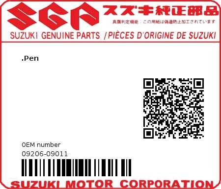 Product image: Suzuki - 09206-09011 - PIN  0