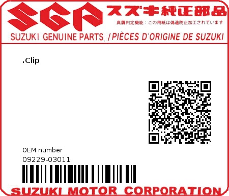Product image: Suzuki - 09229-03011 - CLIP  0