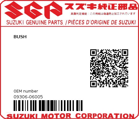 Product image: Suzuki - 09306-06005 - BUSH  0