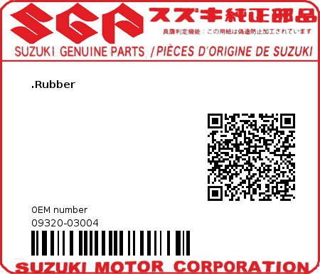 Product image: Suzuki - 09320-03004 - CUSHION  0