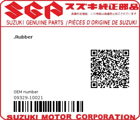 Product image: Suzuki - 09329-10021 - CUSHION  0