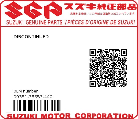 Product image: Suzuki - 09351-35653-440 - DISCONTINUED  0