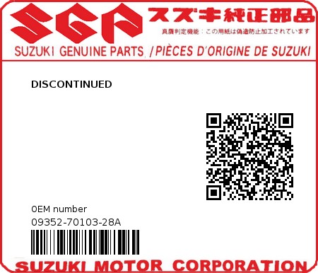 Product image: Suzuki - 09352-70103-28A - DISCONTINUED  0
