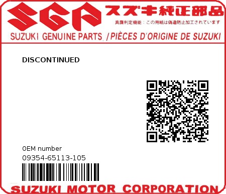 Product image: Suzuki - 09354-65113-105 - DISCONTINUED  0