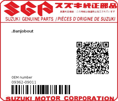 Product image: Suzuki - 09362-09011 - UNION WATER BYP  0