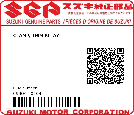 Product image: Suzuki - 09404-10404 - CLAMP  0