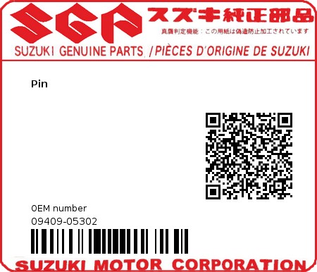 Product image: Suzuki - 09409-05302 - Pin  0