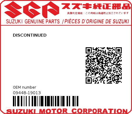 Product image: Suzuki - 09448-19013 - DISCONTINUED  0