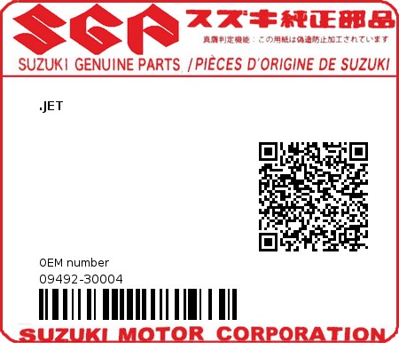 Product image: Suzuki - 09492-30004 - JET  0