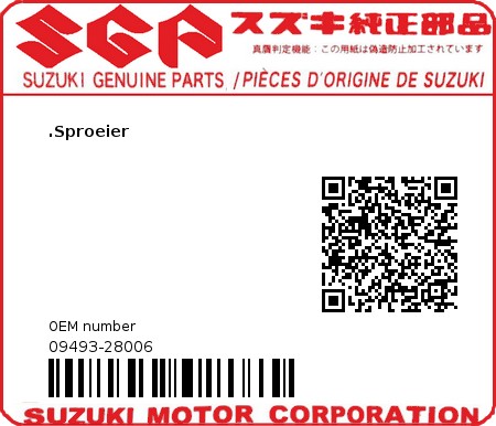 Product image: Suzuki - 09493-28006 - JET,PILOT AIR,1  0