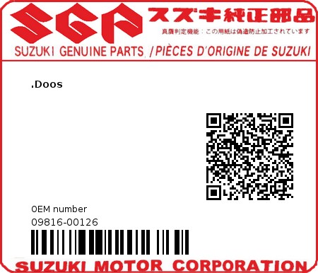 Product image: Suzuki - 09816-00126 - BOX,SPANNERS  0