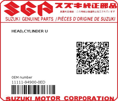 Product image: Suzuki - 11111-94900-0ED - HEAD,CYLINDER U  0