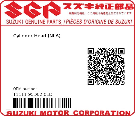 Product image: Suzuki - 11111-95D02-0ED - Cylinder Head (NLA)  0