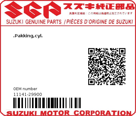 Product image: Suzuki - 11141-29900 - GASKET,CYLINDER  0