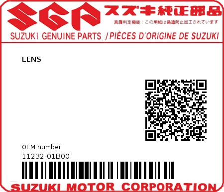 Product image: Suzuki - 11232-01B00 - LENS          0