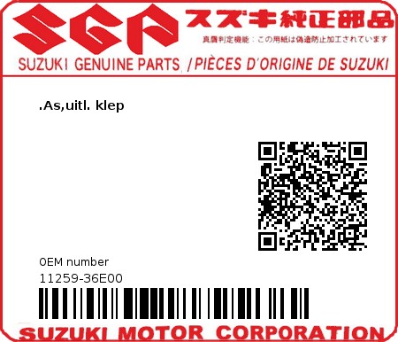 Product image: Suzuki - 11259-36E00 - SHAFT,EXH VALVE  0