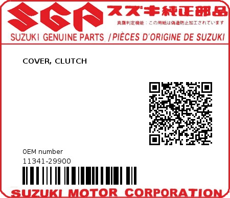 Product image: Suzuki - 11341-29900 - COVER, CLUTCH          0