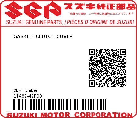 Product image: Suzuki - 11482-42F00 - GASKET, CLUTCH COVER  0