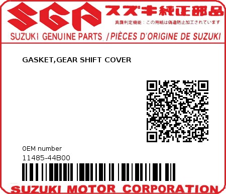Product image: Suzuki - 11485-44B00 - GASKET,GEAR SHIFT COVER          0