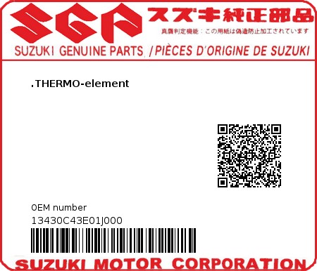 Product image: Suzuki - 13430C43E01J000 - ELEMENT,THERMO  0