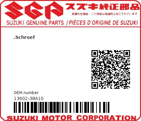 Product image: Suzuki - 13602-38A10 - SCREW`  0