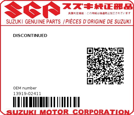 Product image: Suzuki - 13919-02411 - DISCONTINUED          0