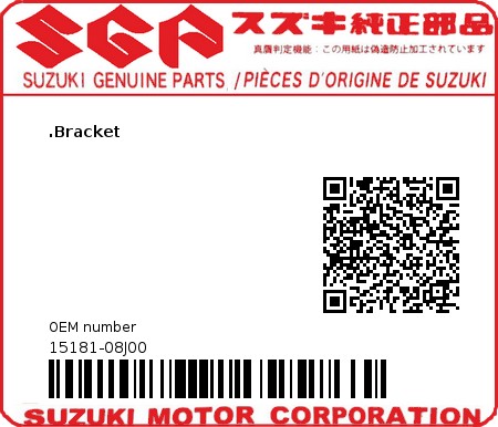Product image: Suzuki - 15181-08J00 - BRACKET,FUEL GA  0