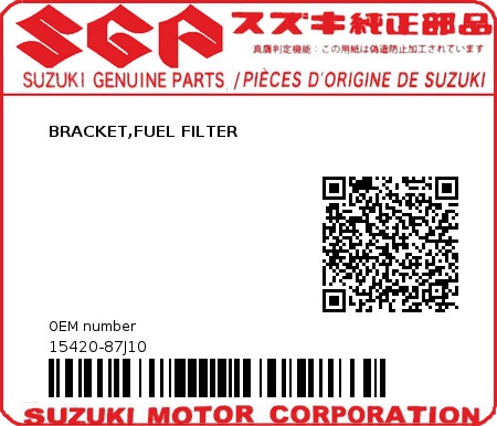Product image: Suzuki - 15420-87J10 - BRACKET,FUEL FI  0