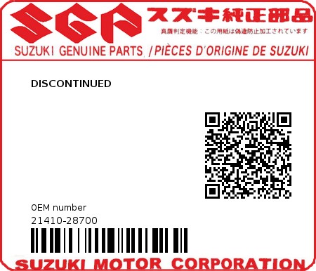 Product image: Suzuki - 21410-28700 - DISCONTINUED          0
