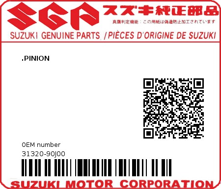 Product image: Suzuki - 31320-90J00 - PINION  0