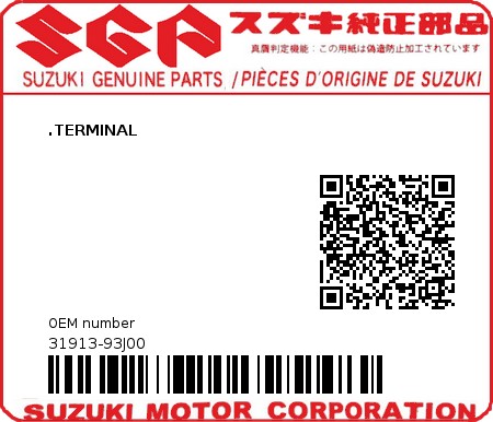 Product image: Suzuki - 31913-93J00 - TERMINAL  0