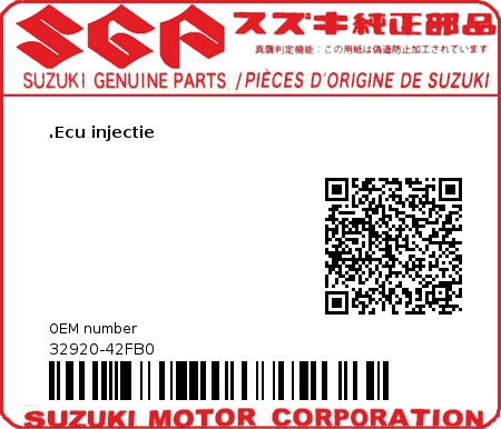 Product image: Suzuki - 32920-42FB0 - CONTROL UNIT,FI  0