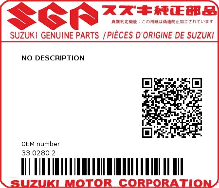 Product image: Suzuki - 33 0280 2 - NO DESCRIPTION  0