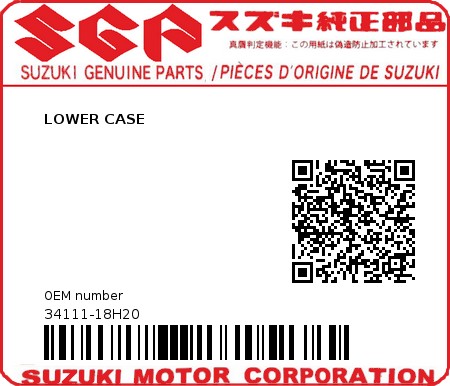 Product image: Suzuki - 34111-18H20 - LOWER CASE          0