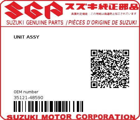 Product image: Suzuki - 35121-48590 - UNIT ASSY          0
