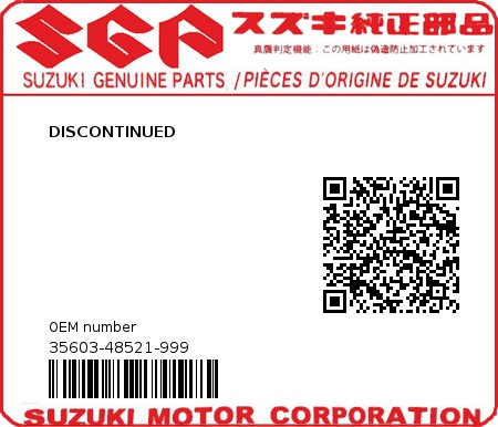 Product image: Suzuki - 35603-48521-999 - DISCONTINUED  0